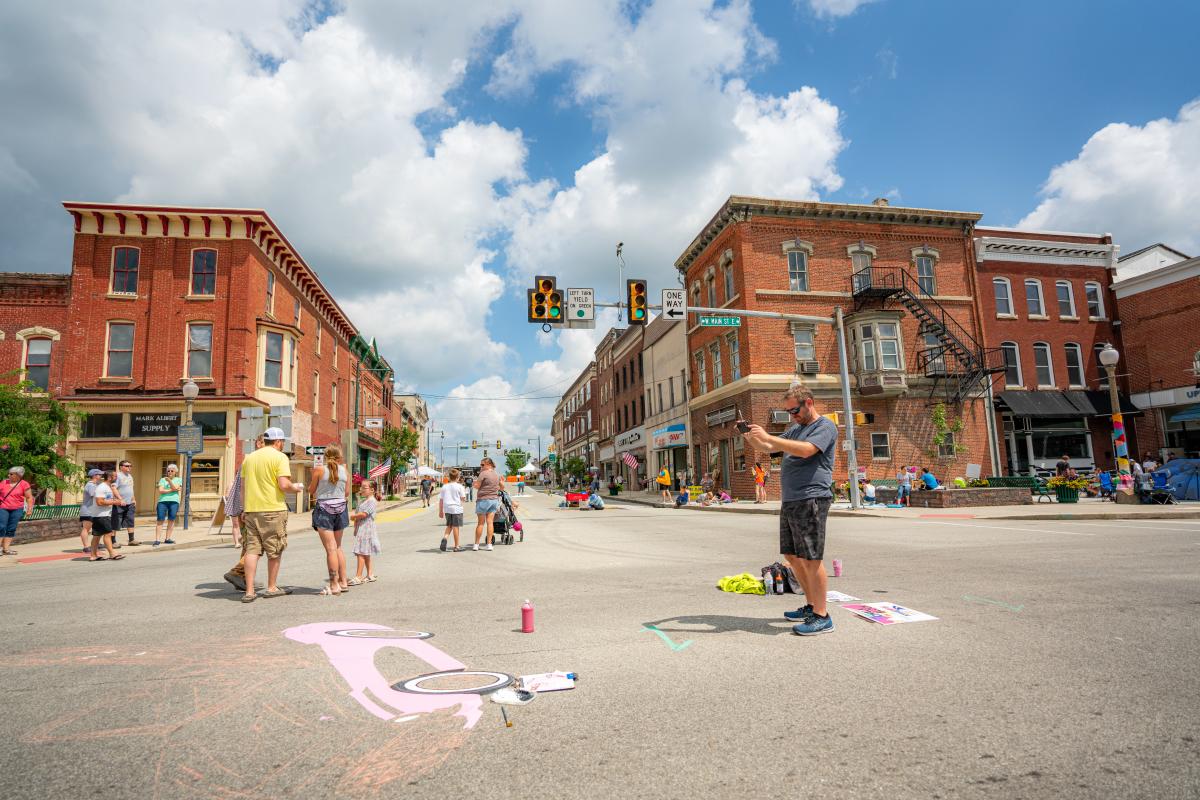 Somerset welcomes the bright and colorful Uptown Chalk the Block Festival July 26-28, 2024.