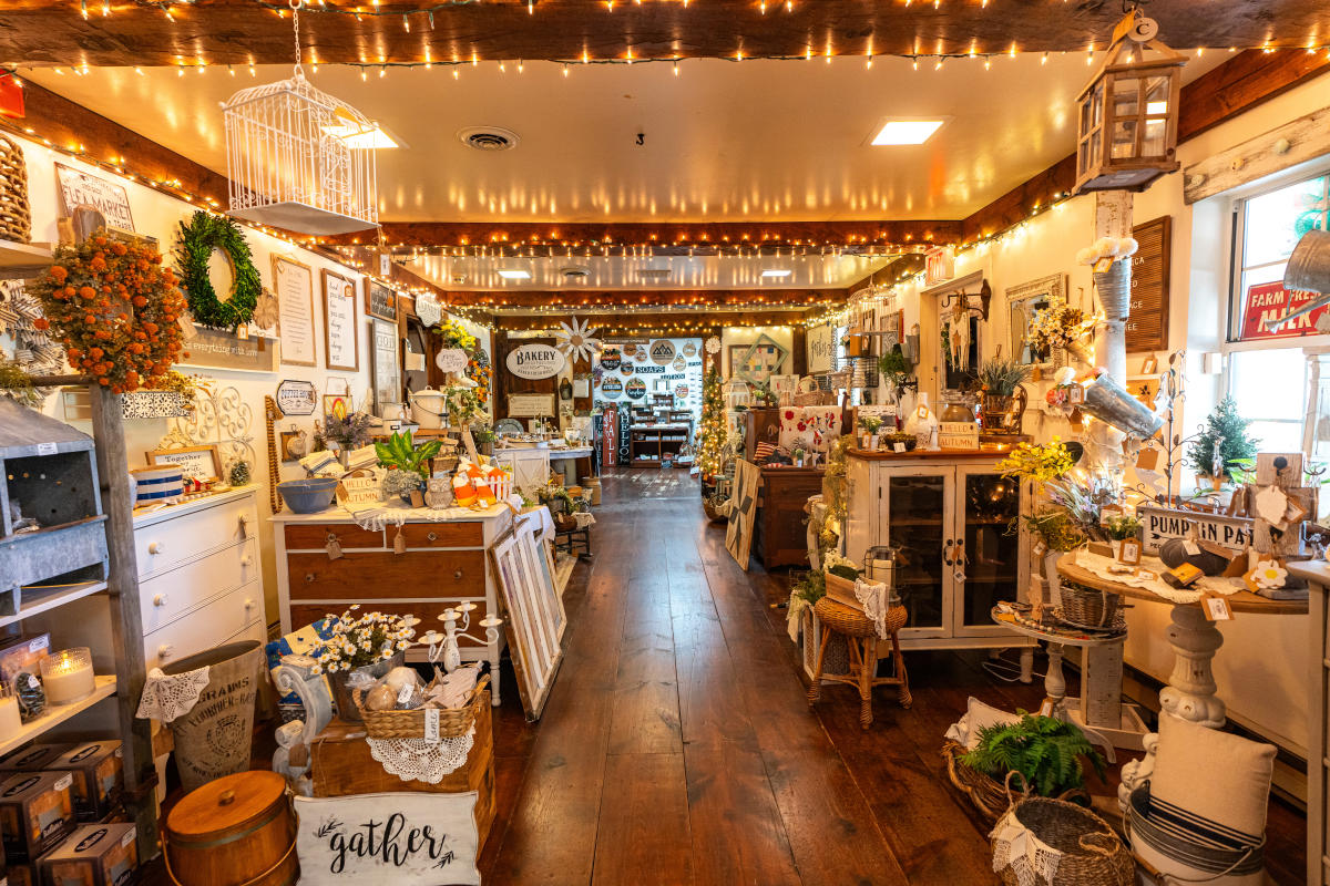 Cinder Shack in Farmington is home to more than 100 local artisans and antique shops.