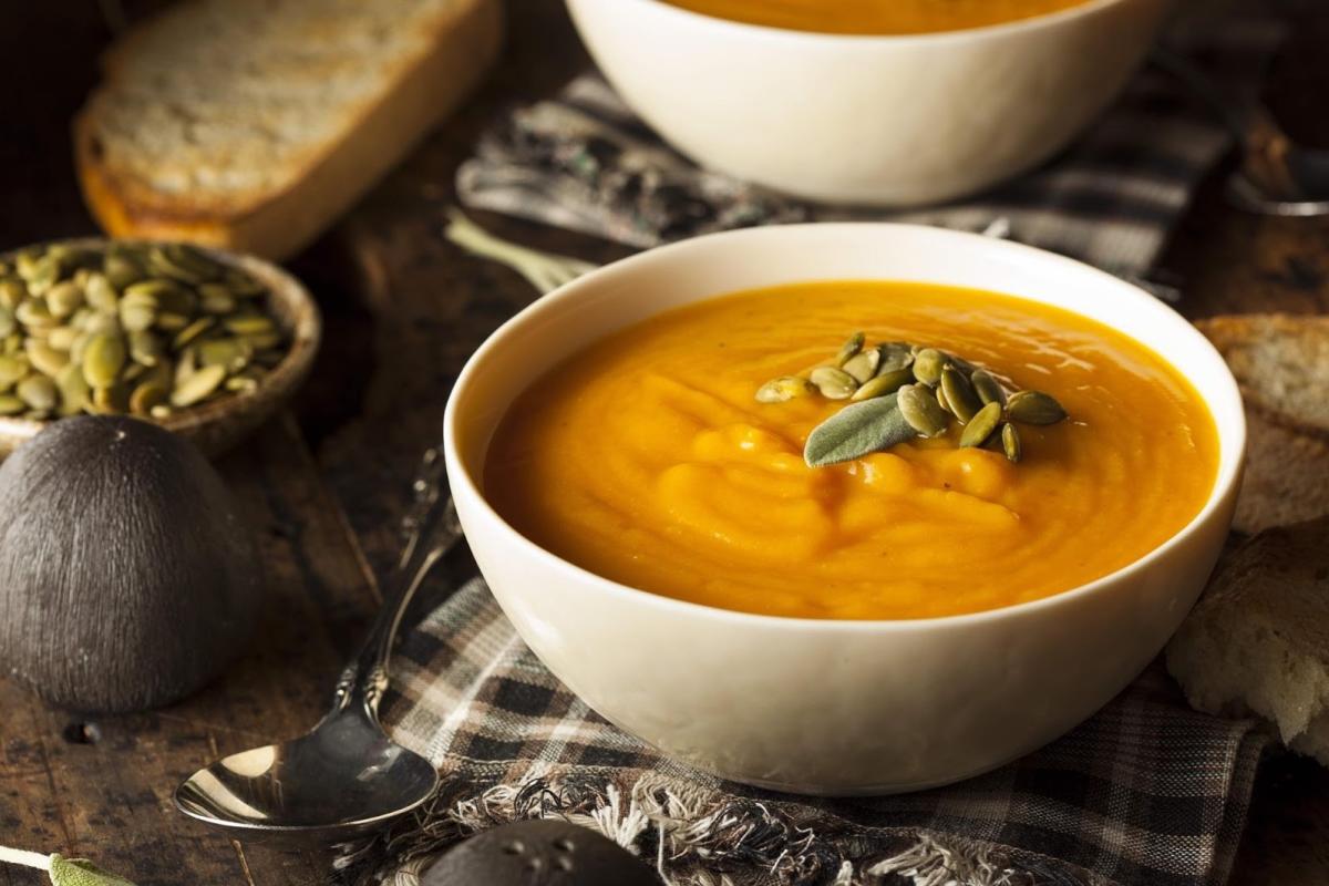 Butternut Squash Soup with Fried Sage Leaves
