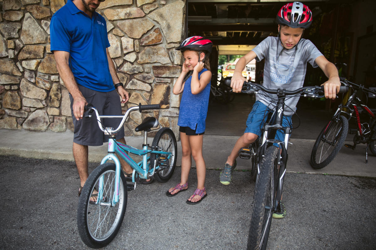 Kids gearing up for bike ride