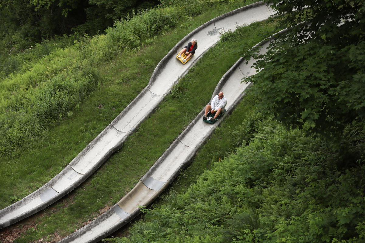 The alpine slide is one of the great summer attractions at Seven Springs Mountain Resort