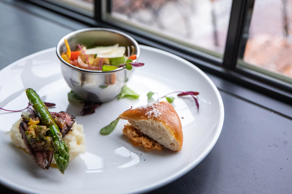 Food on top of a white plate