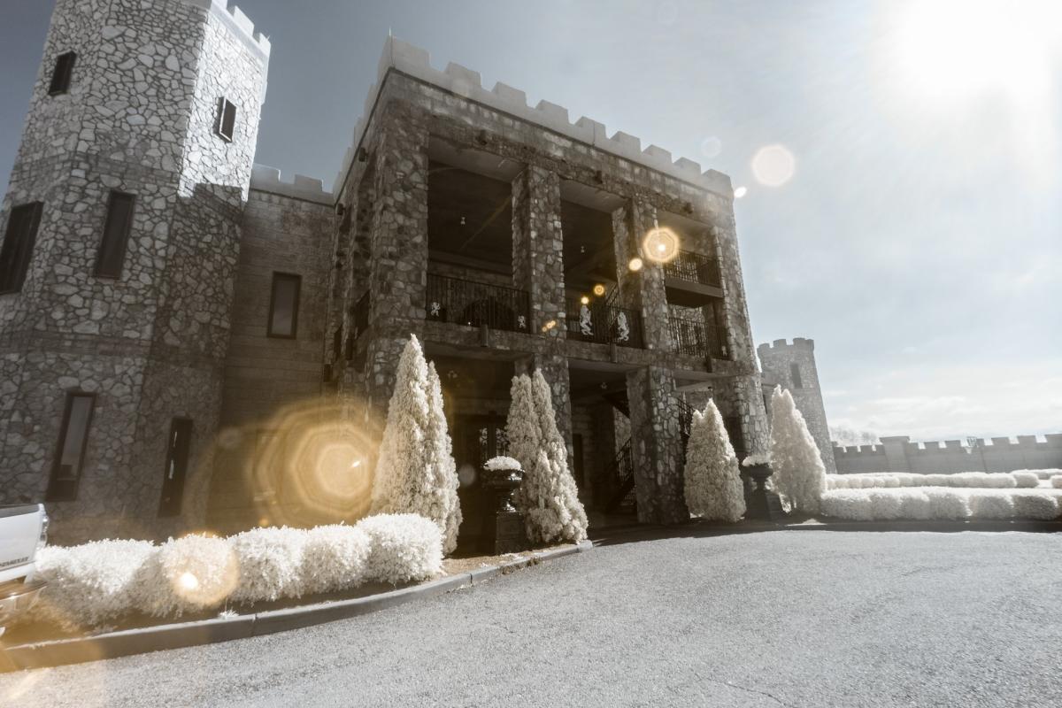 Front of the Kentucky Castle in the snow