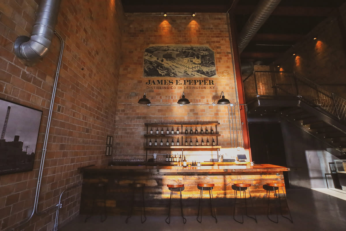 The bar at James E. Pepper distillery in the distillery district
