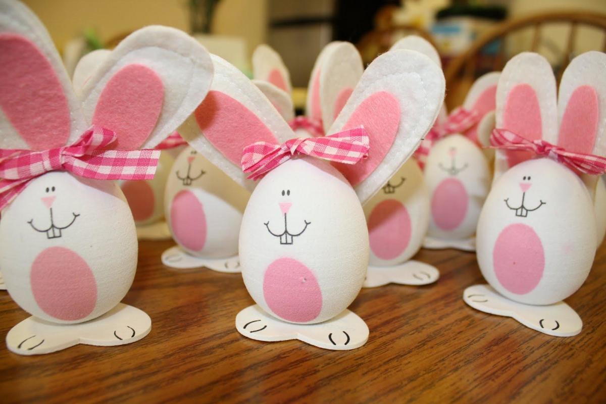 Image shows a picture of Easter craft activities.