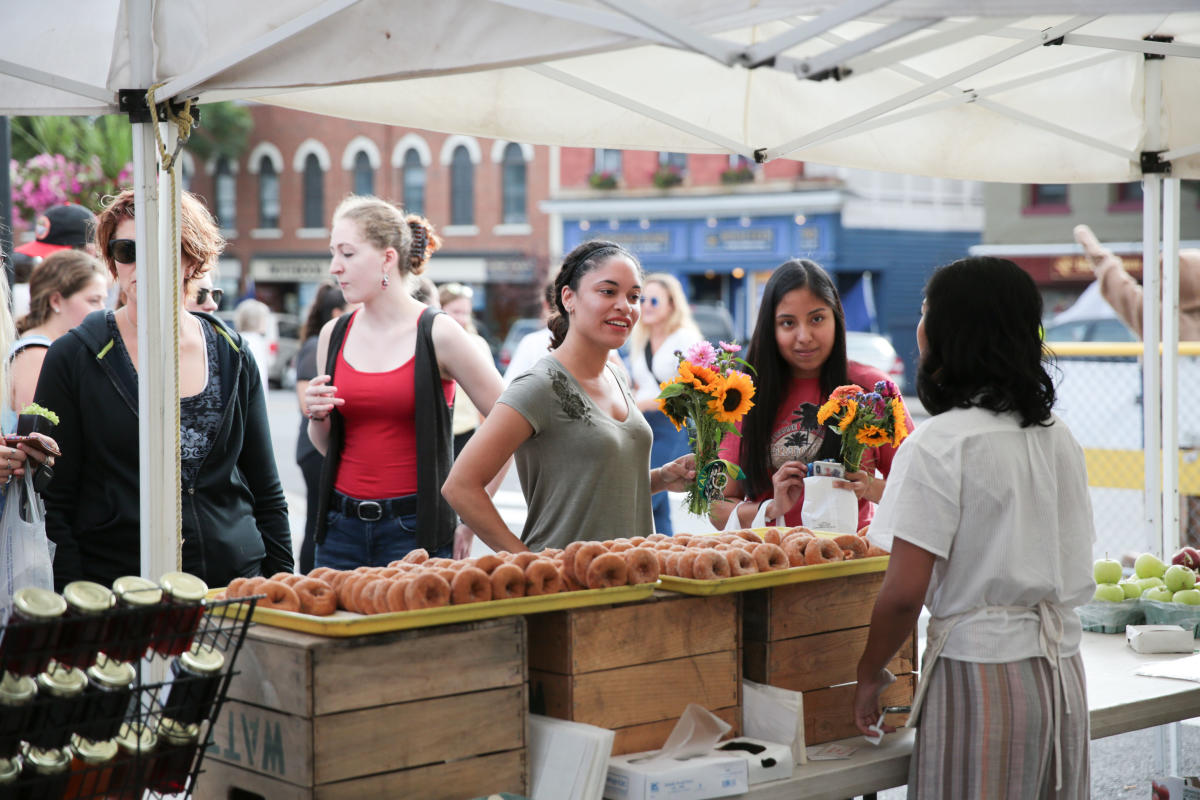 Woman Shopping at Farmers Market