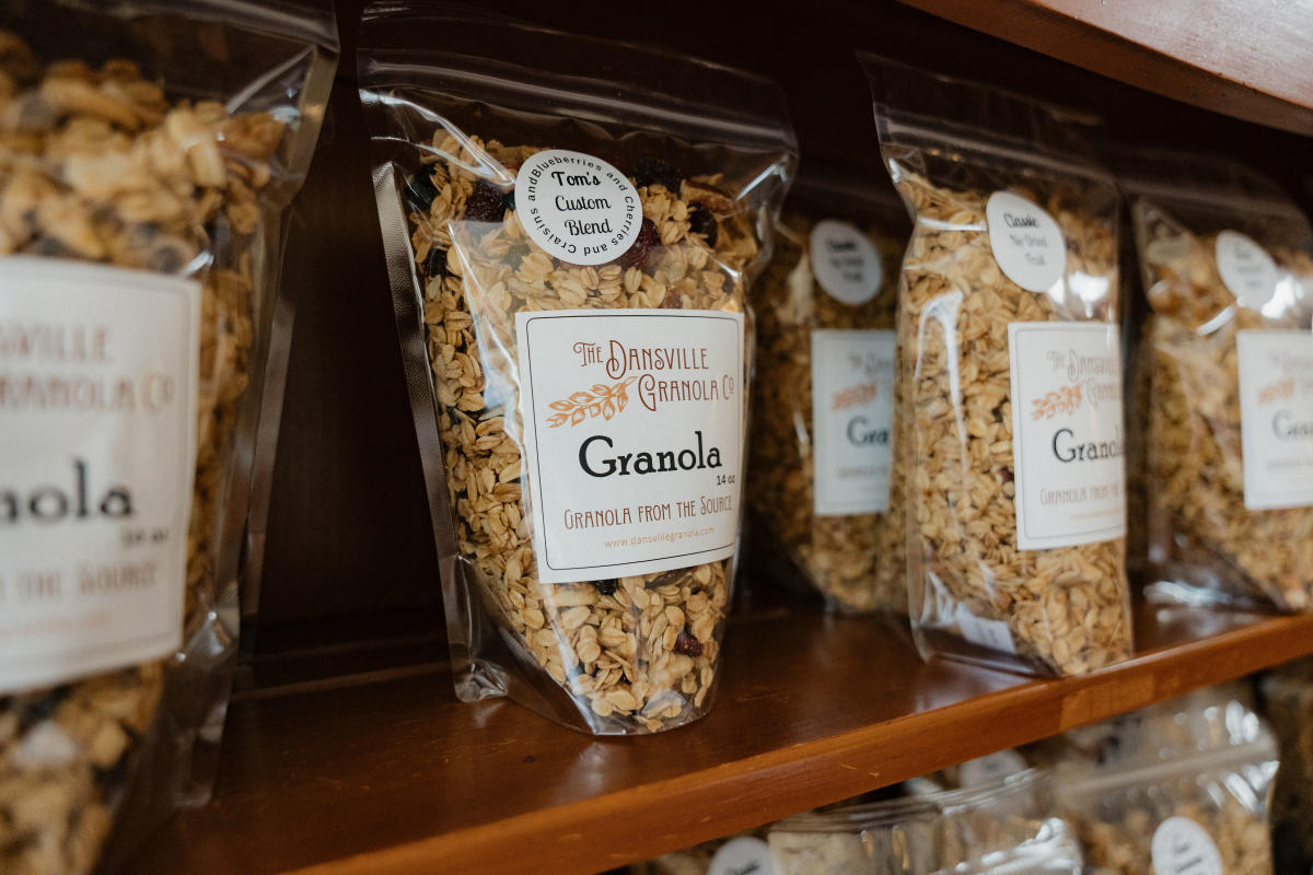 Granola on shelf