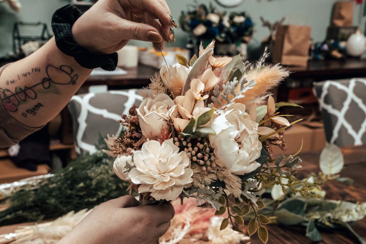 Anna Prouty Making Bouquet