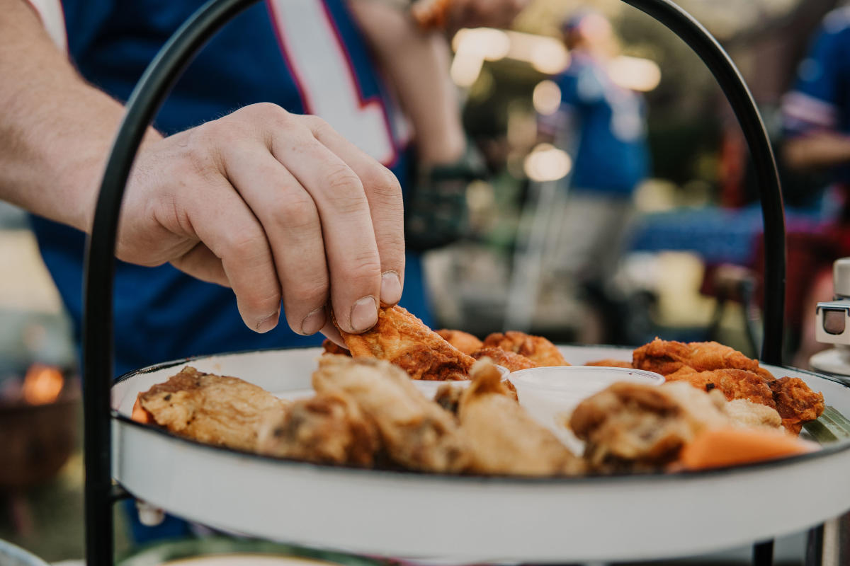 Man Eating Wings