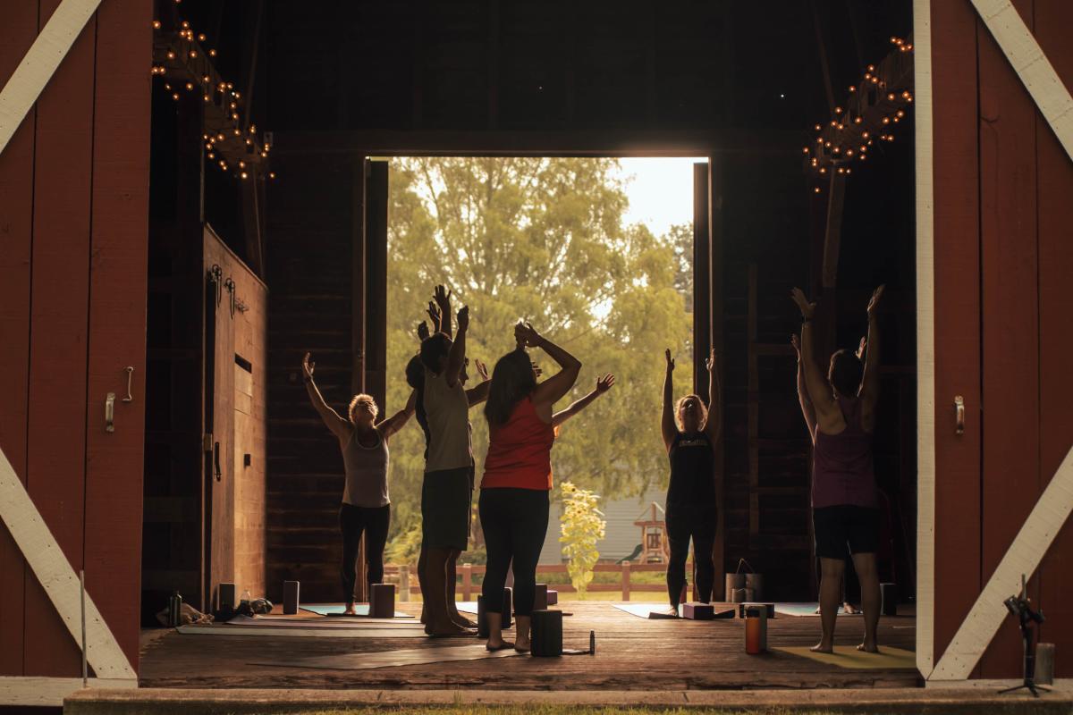 Yoga in Barn at True North