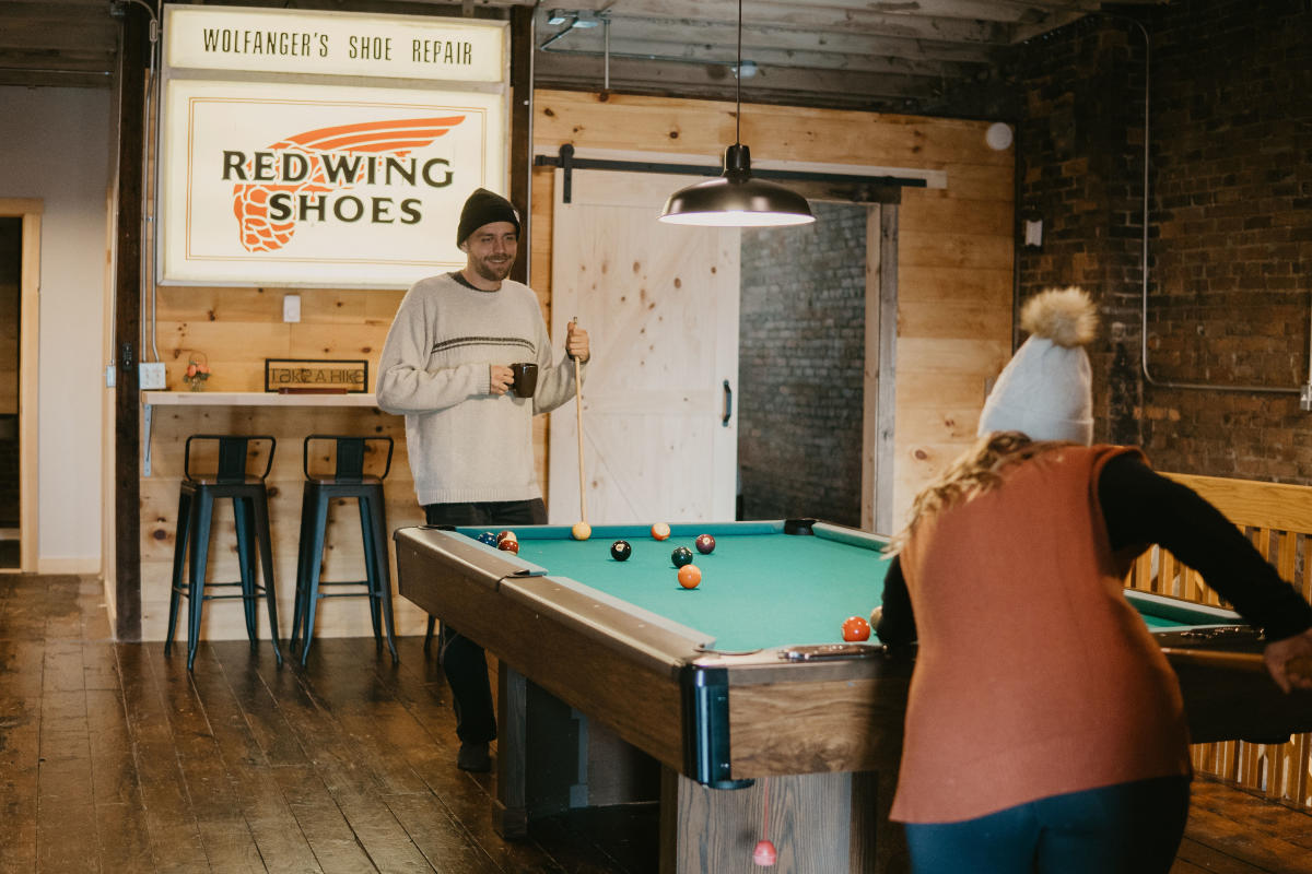 People playing pool at the Loft