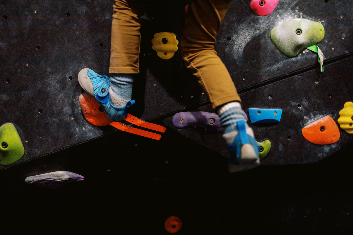 Kid Bouldering at Sunrise