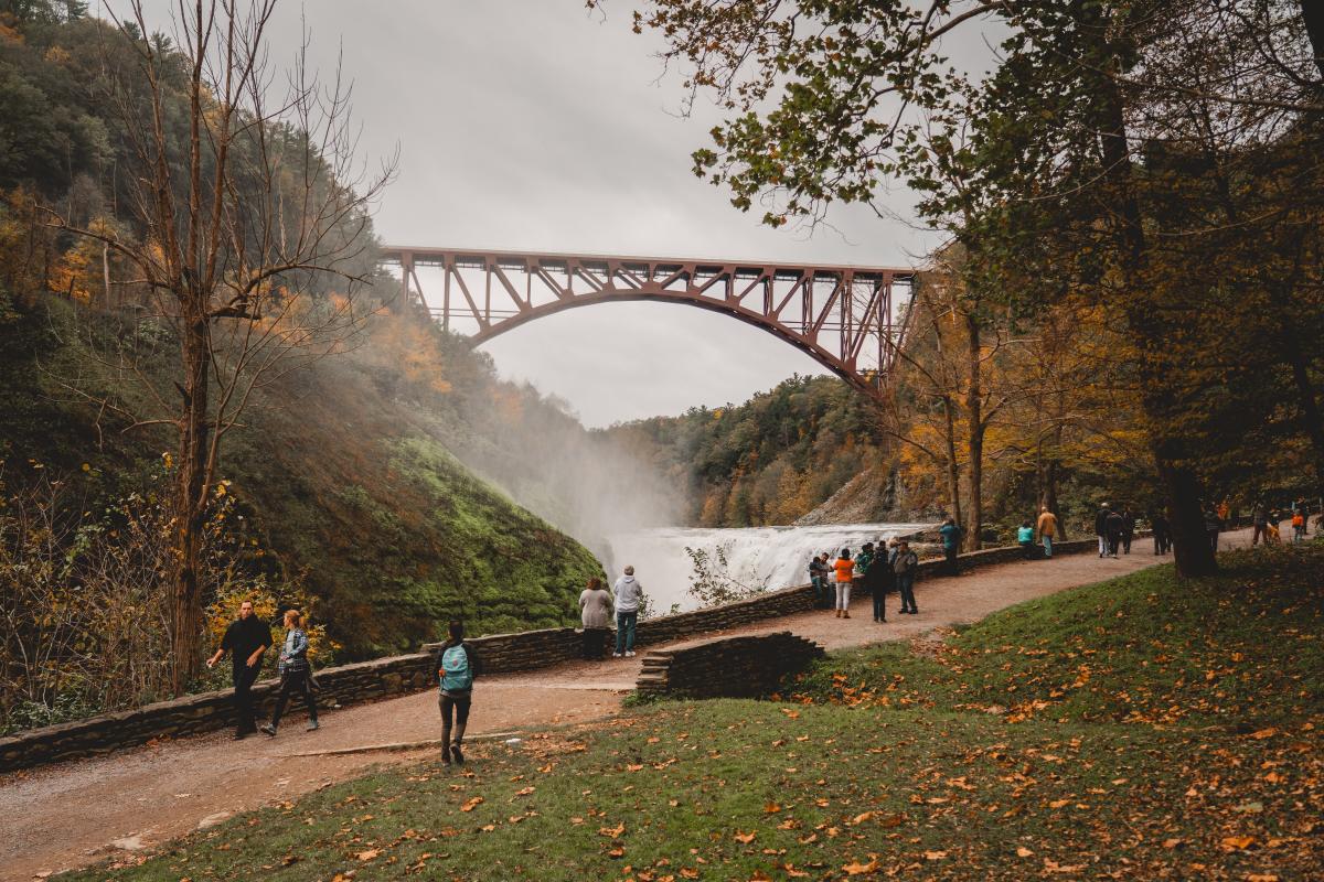 Letchworth State Park Falls and Bridge