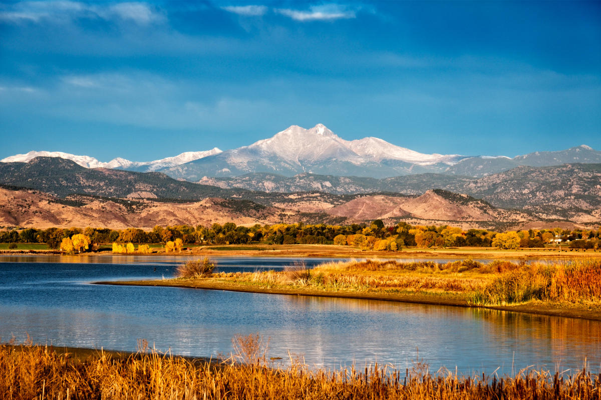 Fall view of Long's Peak from Lake McIntosh
