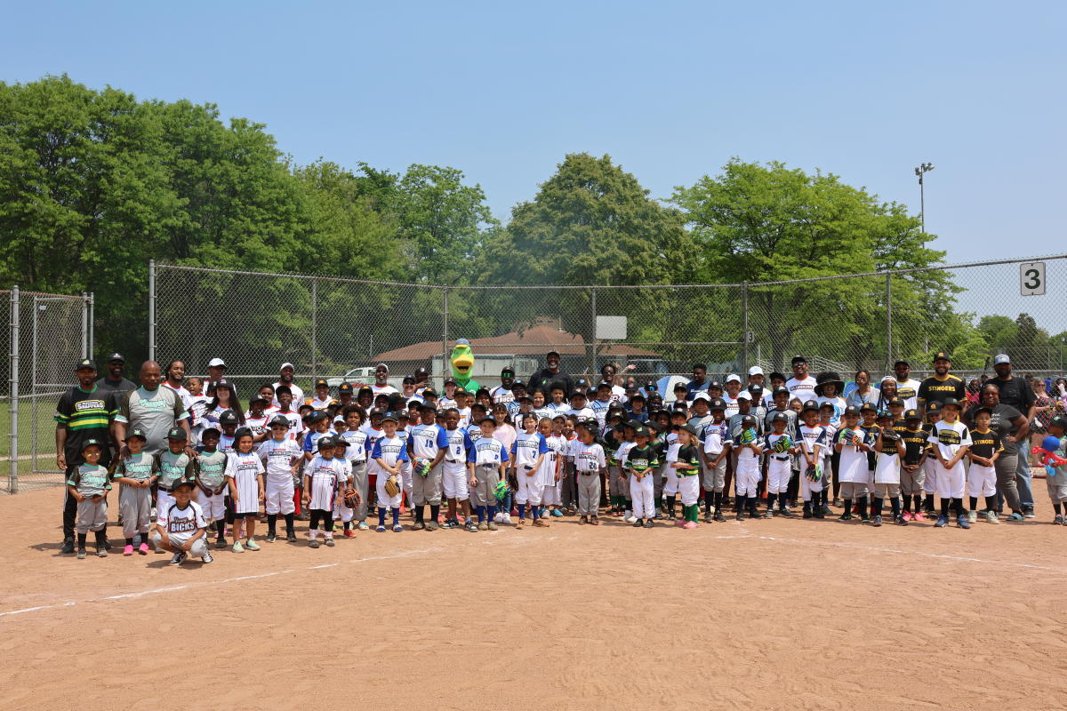MASC youth grant recipients Black Men Coalition on baseball field