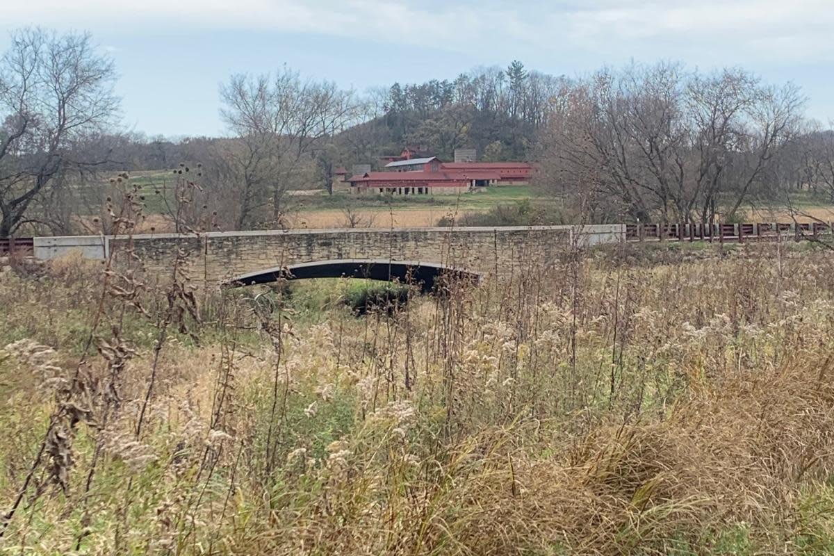 A bridge on the Welsh Hills Trail at Taliesin