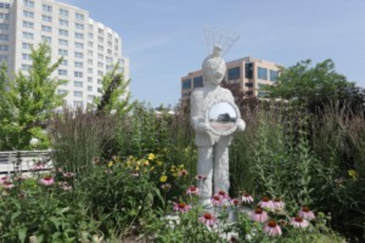 Statue on top of Monona Terrace
