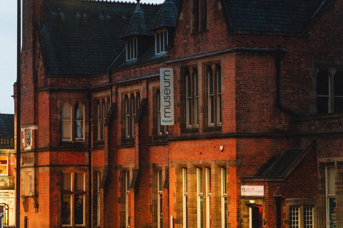 Wigan Museum exterior at night