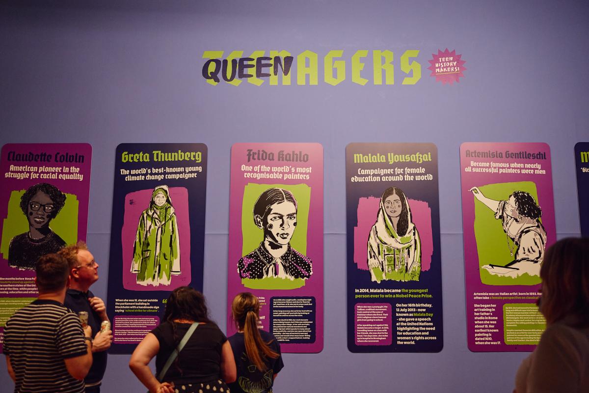 Queens: The Exhibition display