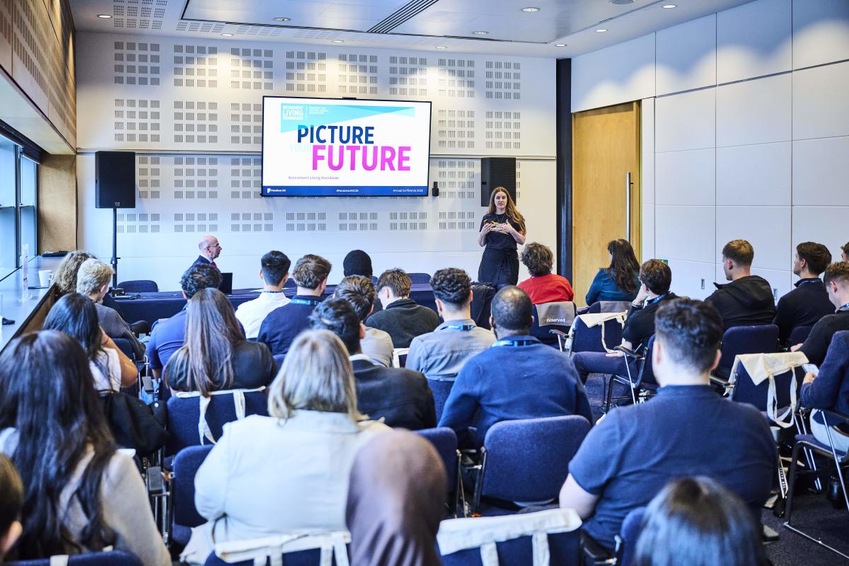 Crowd of people at pensions uk