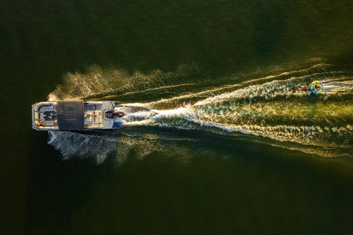 Boat Drone on Lake Sinclair