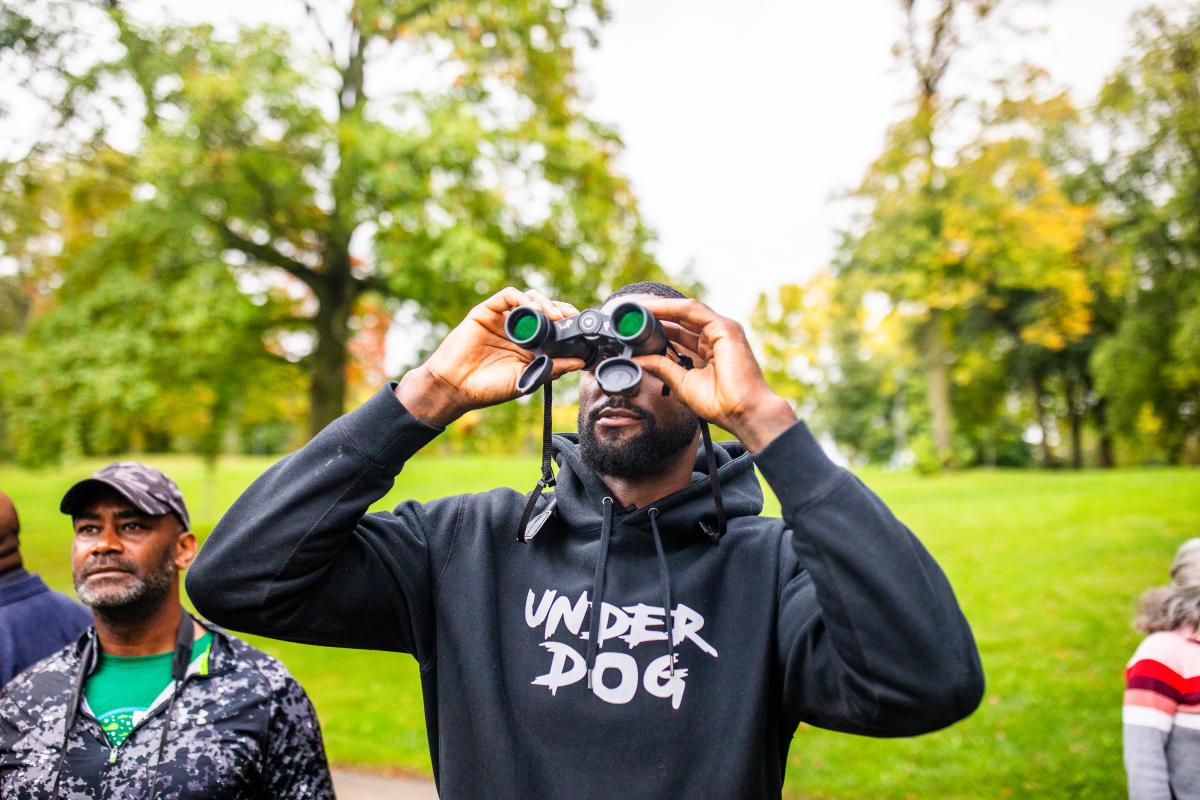 Bobby Portis birding at Urban Ecology Center