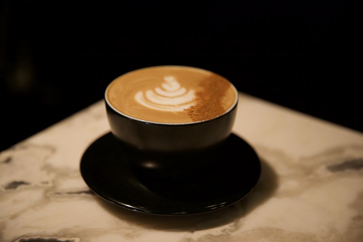 Mug of coffee sitting on counter
