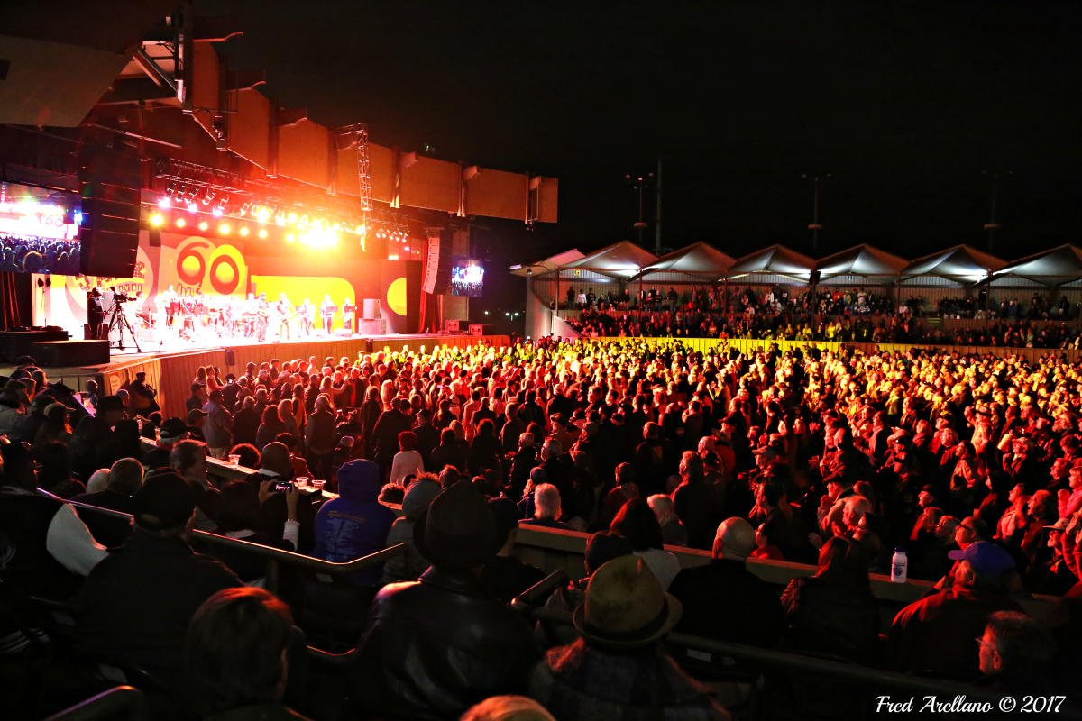 Monterey Jazz Festival stage and crowd at night