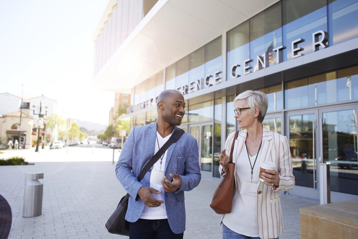 Attendees walking into Monterey Conference Center