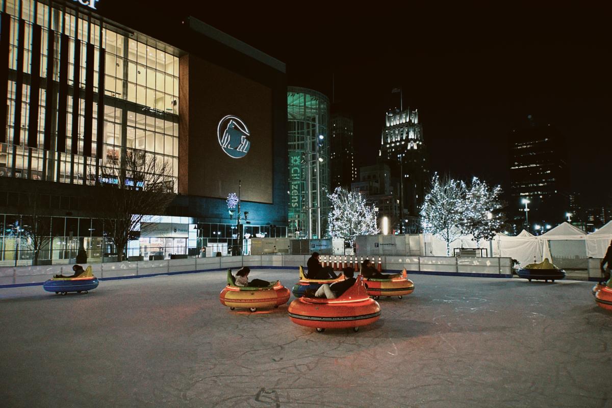 Winter village bumper cars