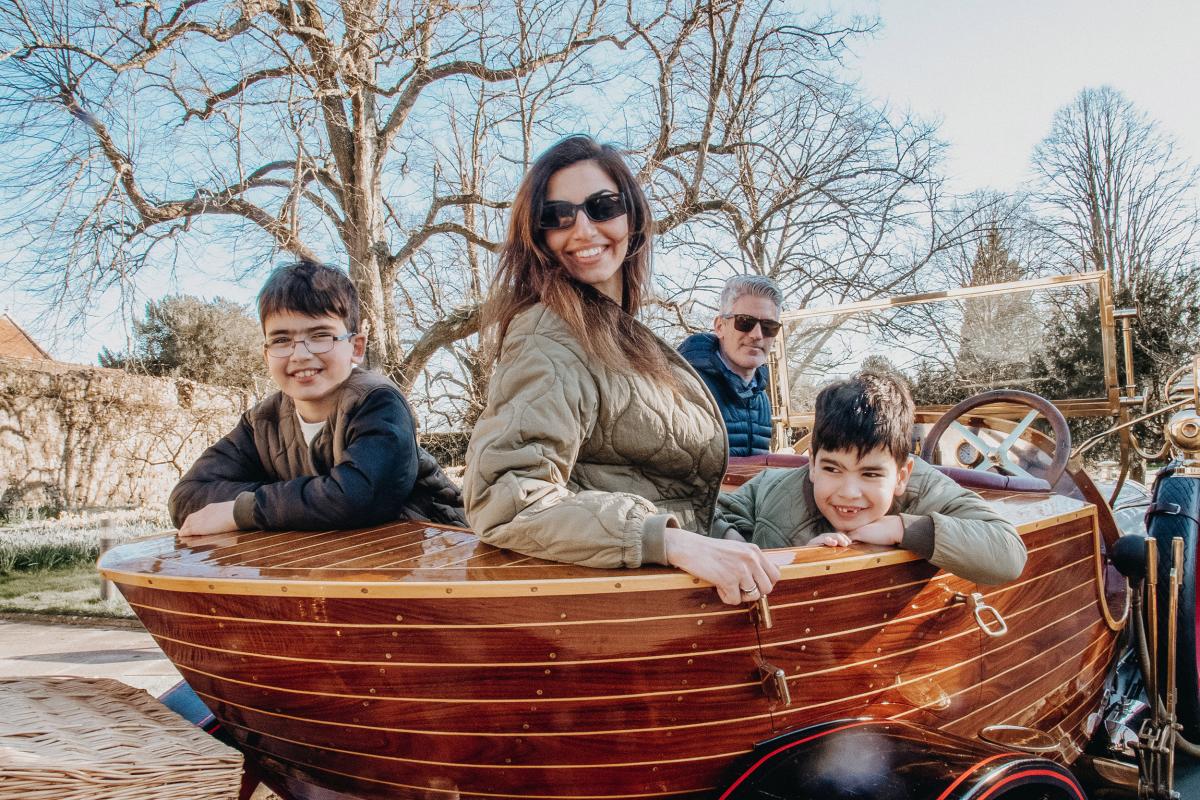 Family enjoying Beaulieu National Motor Museum