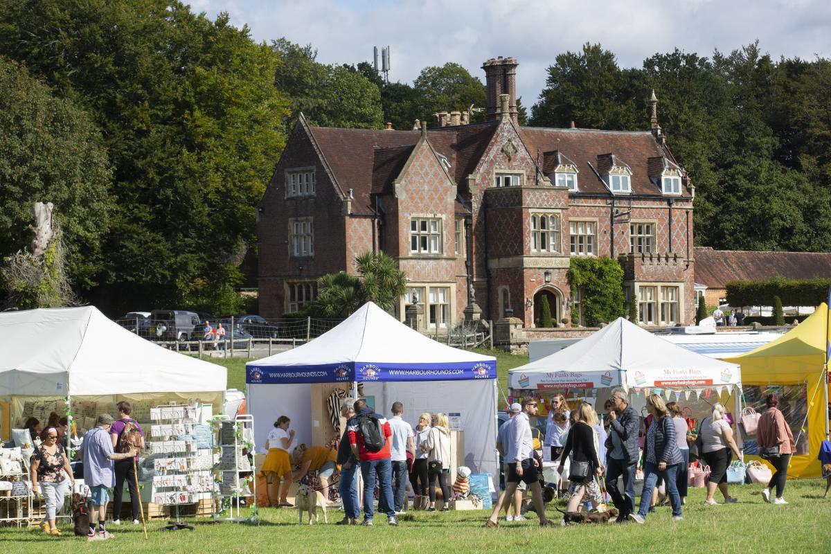 stalls at Dogstival in front of Burley Manor