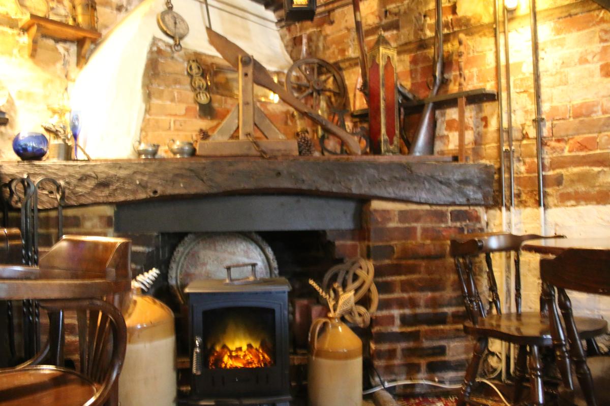 Fireplace at the Waterloo Arms in Lyndhurst in the New Forest