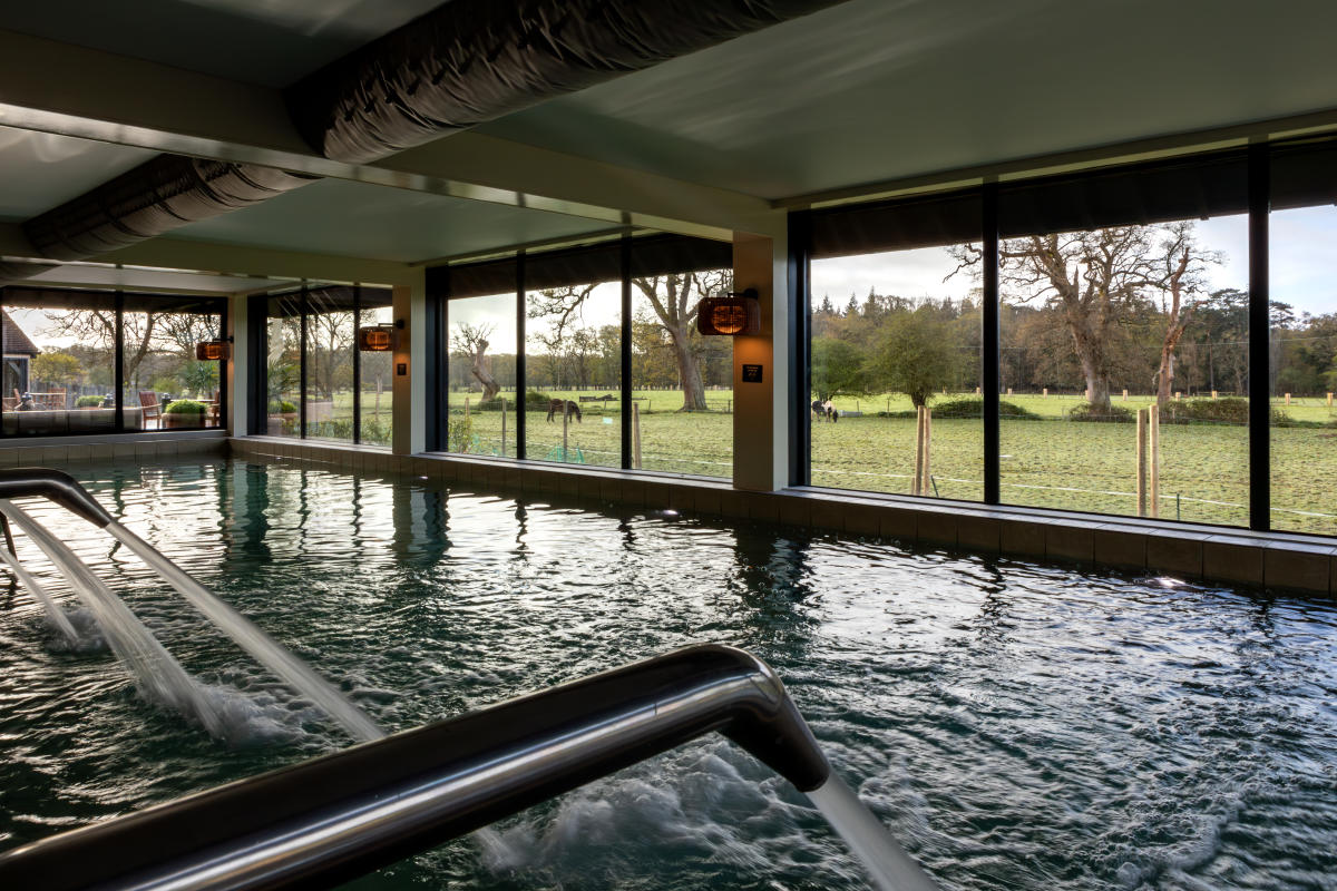 The spa at New Park Manor Hotel looking onto forest