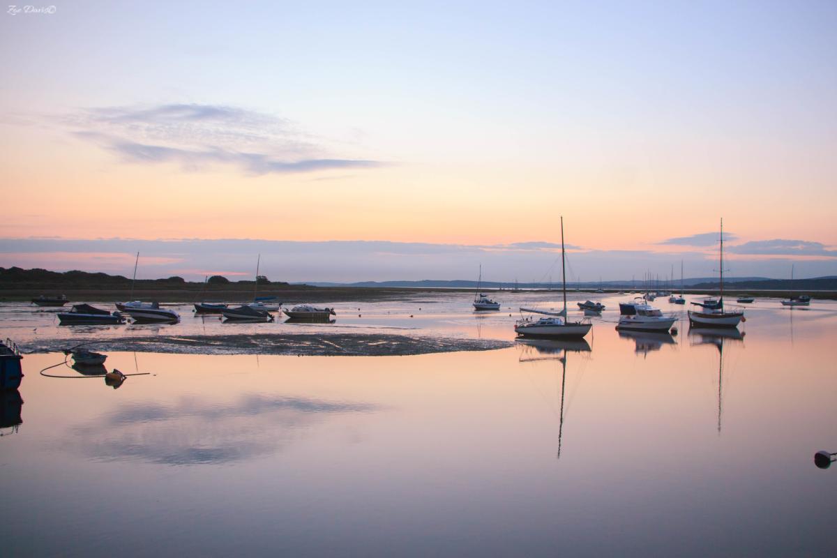 Sunrise at Keyhaven across the water