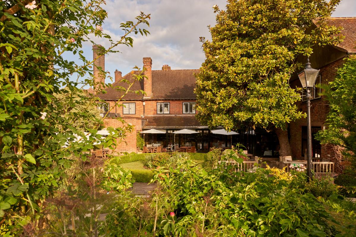 View of Montagu Arms from the Garden