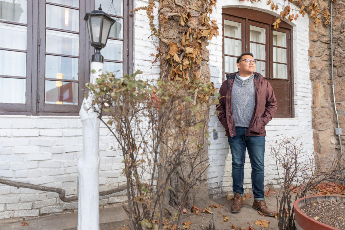 Jake Skeets at El Rancho Hotel in Gallup, near his hometown on the Navajo Nation.