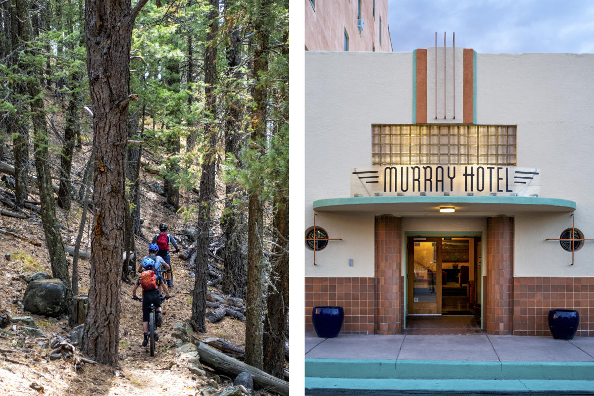 Biking outside Silver City and the Murray Hotel