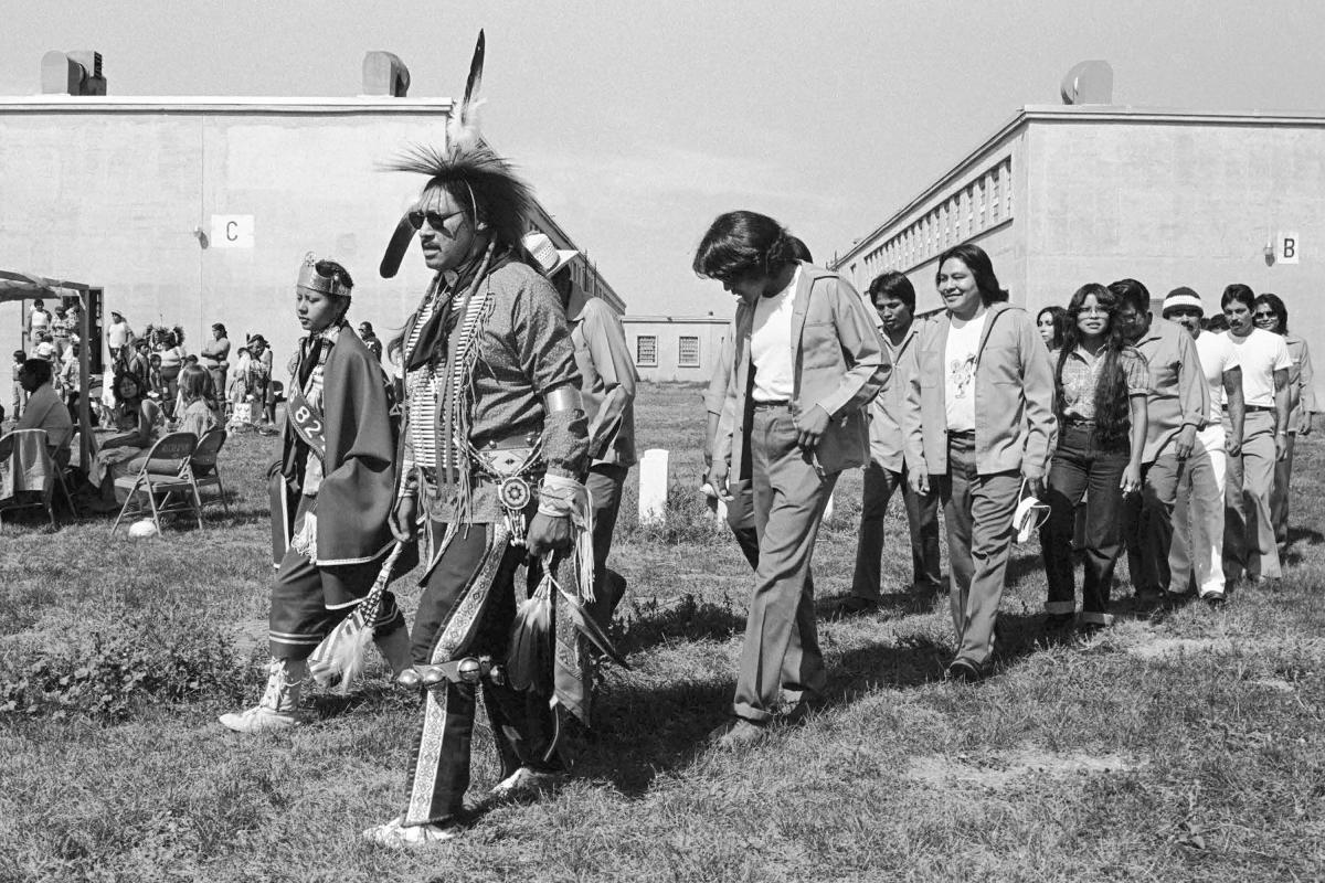 Kevin Bubriski’s "Indian Powwow, Penitentiary of New Mexico, Santa Fe."