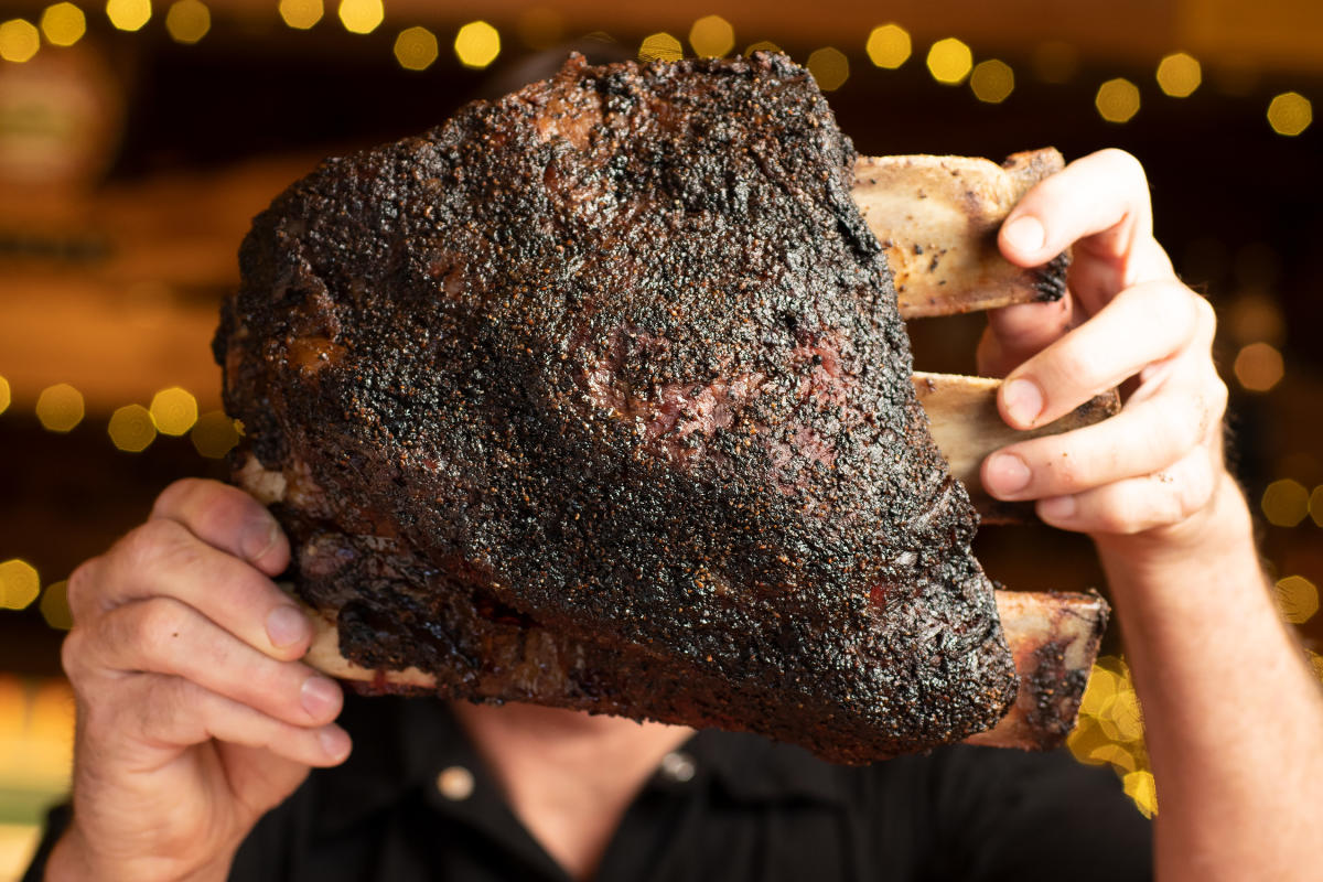 Bring your appetite for the “dinosaur” beef ribs.