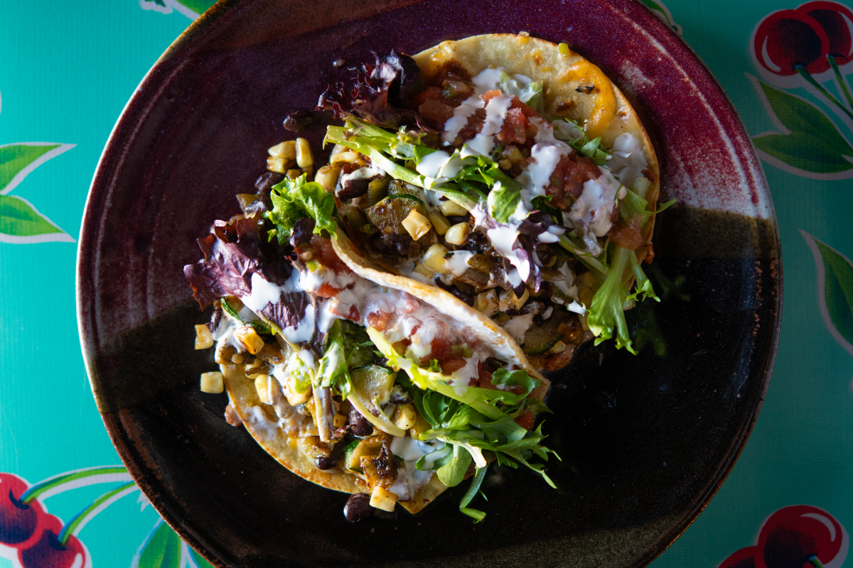 The Skillet serves a hefty order of Three Sisters Tacos.