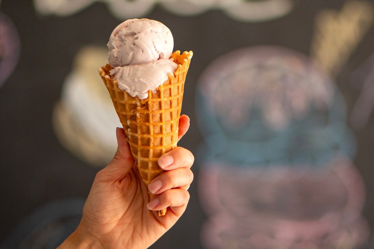 Smooth, floral honey lavender ice cream made with local ingredients.