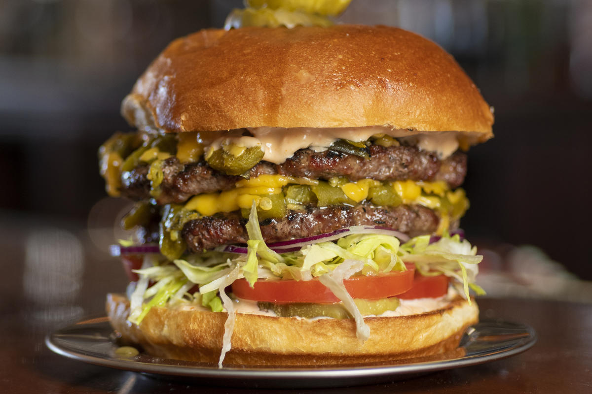 Green Chile Smash Burger at Bar Castañeda