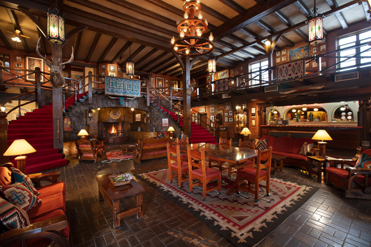 The lobby of the El Rancho Hotel