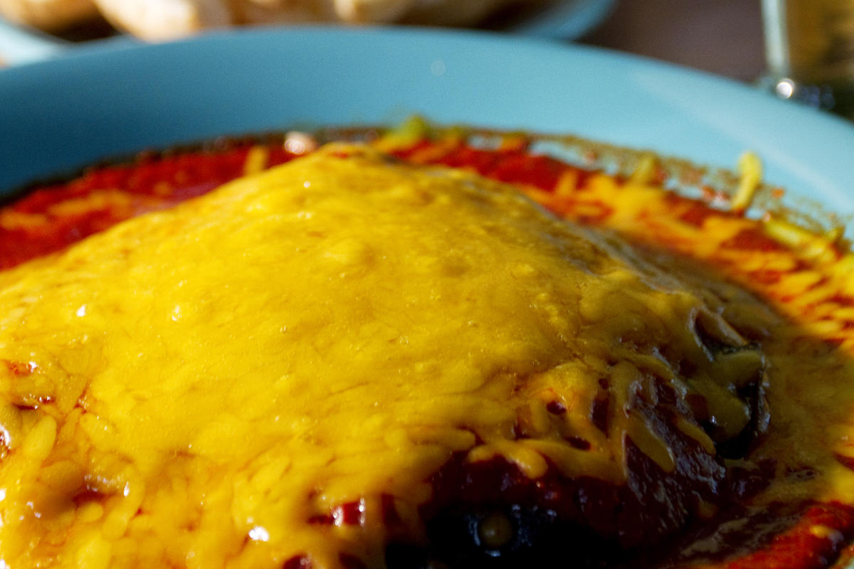 Stacked Red Chile Enchiladas