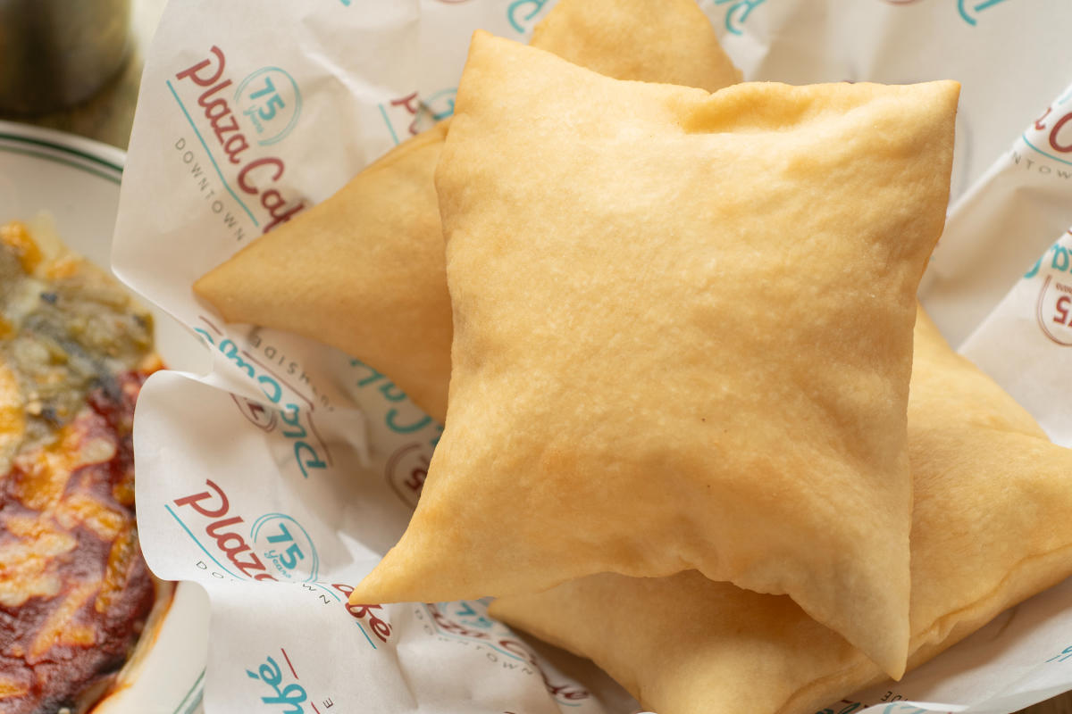Basket of sopaipillas from Plaza Cafe.