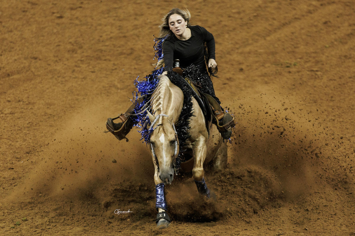 Woman competing at NRHA Derby