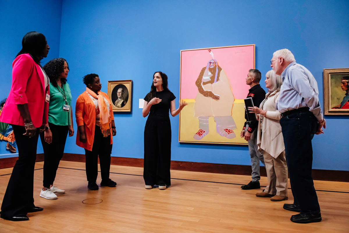 Group of people viewing art at the OKC Museum of Art