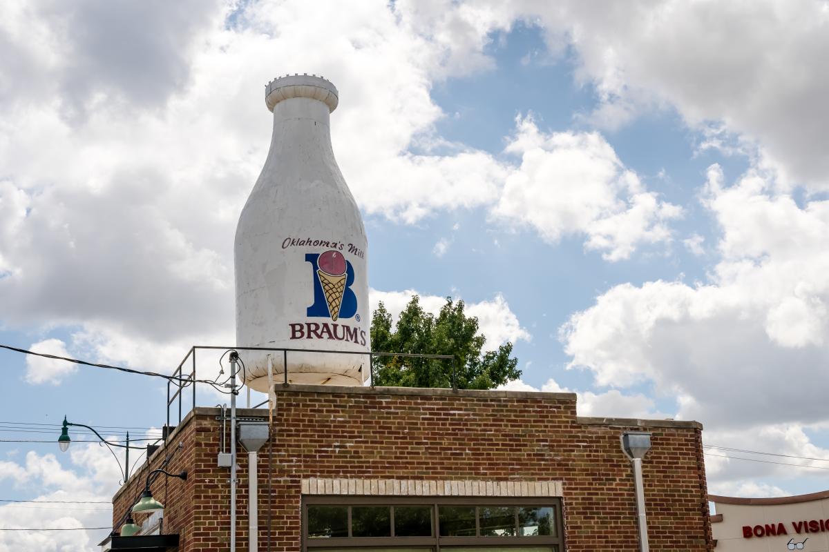 Milk Bottle Building along Route 66 in Oklahoma City