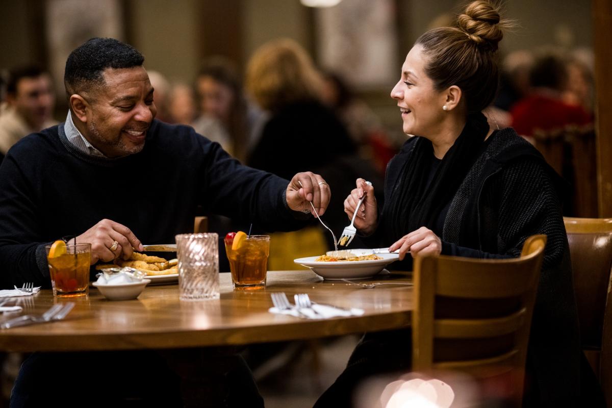 Couple enjoying Dinner at The Roxy Oshkosh